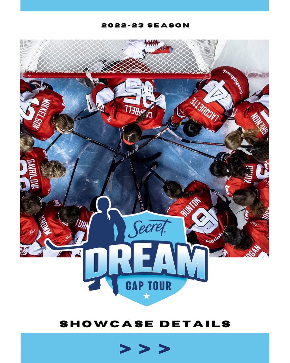 PWHLPA's tweet photo. The countdown is on for the first two stops of the @SecretDeodorant Dream Gap Tour in Montréal and Truro! 

For more information on schedule, streaming, and tickets ⬇️

EN: https://t.co/b2Dc4zIXiu

FR: https://t.co/bc3VrIudUU https://t.co/ZgxsFc5bIO
