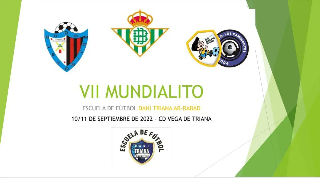 Este fin de semana empieza a rodar el balón en Triana!! 💙💪⚽ @CdCNMolino, <a href="/RBetisCantera/">Real Betis Cantera</a>,<a href="/ESCFUTBOLSAM/">Esc.S. Alberto Magno</a>, <a href="/CDLOSCAMINANTES/">C.D. LOS CAMINANTES</a>