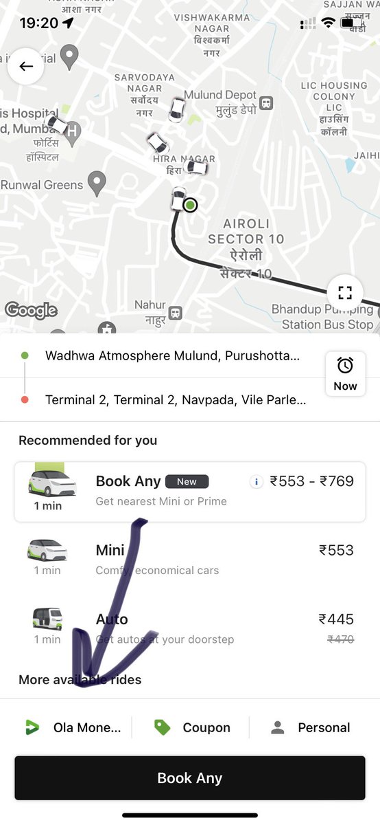 stupidacharya's tweet photo. Fraud by @Olacabs @ola_supports While booking a cab, it shows that u r using Ola money which is prepaid in nature. In reality, the default option is Ola Money Postpaid which is imposed fraudulently on users.. @MORTHIndia @nitin_gadkari plz take action
 #fraudbyolacabs #Olacabs https://t.co/pDrNmMwTWW