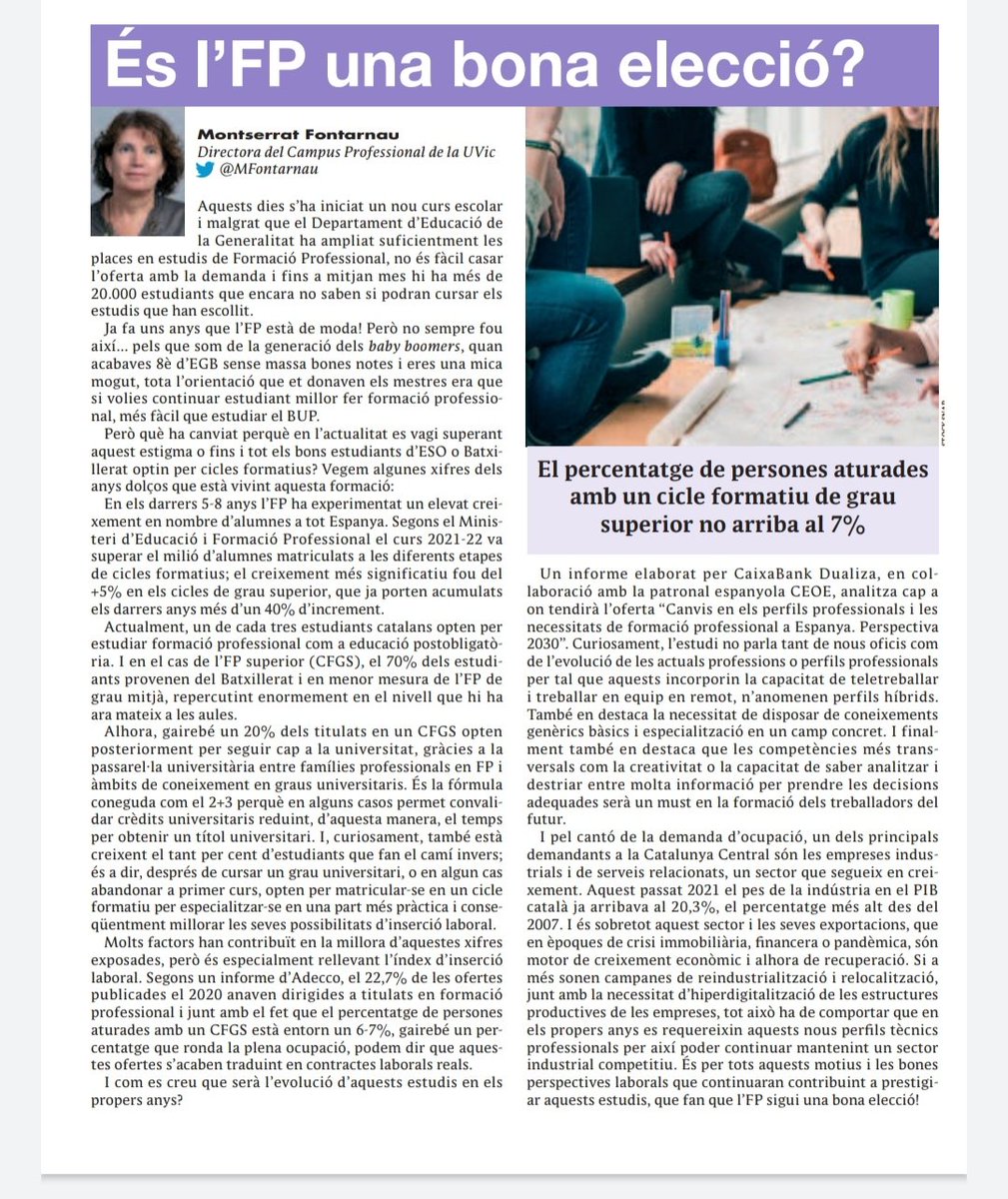 És la #FP una bona elecció? 
Via <a href="/el9nou/">El 9 Nou</a>