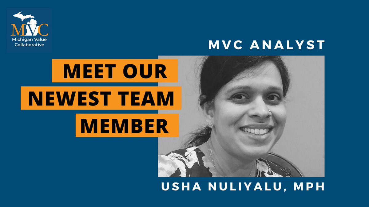 MVC is so glad to welcome Usha Nuliyalu as a data analyst - she brings a wealth of experience, and the Coordinating Center is lucky to have her. Learn more about Usha in this week's blog: michiganvalue.org/mvc-welcomes-n…