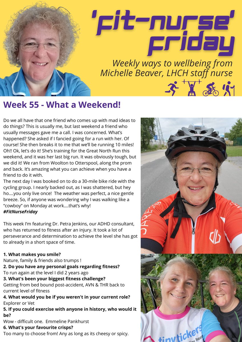 michbv's tweet photo. My weekly fitness blog! 
Fun Week!😁
@LHCHFT @CMResilienceHub
#fitnursefriday #circuits #HIIT #walking #cycling #running #gym #hadrianswall #nurselife #nurse #12monthsofchallenges #blog #podcast #colleagues #thisgirlcan #fitness https://t.co/CKxBtGmAdN