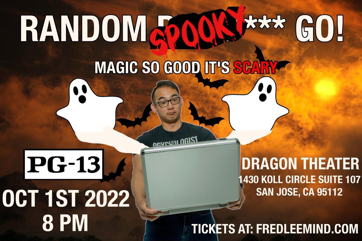 #sanjose #SiliconValley #BayArea the ultimate #Halloween #show is coming soon!

Get tickets now before they’re gone: fredleemind.com