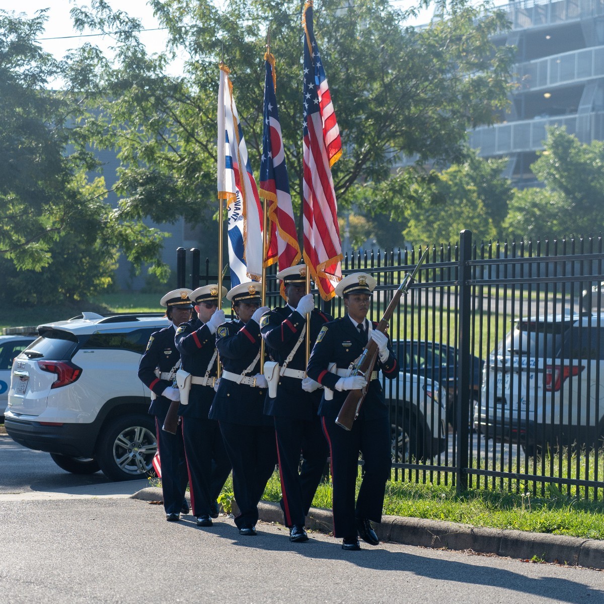 IamCPS's tweet photo. A North Avondale legacy! Three of our students from North Avondale Montessori led the Pledge of Allegiance during a ceremony dedicating the Avondale Post Office to U.S. army air corps pilots and North Avondale Elementary grads John Leahr and Herbert Heilbrun! https://t.co/GUydR5c5D0