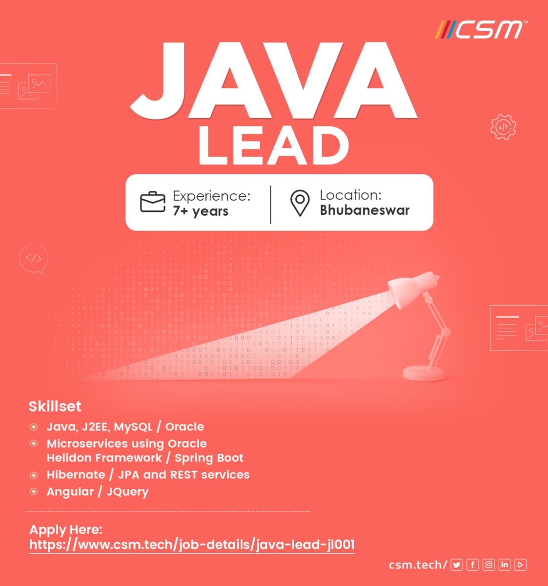CSMTechnologies's tweet image. 👉Lead our team of Java Wizards.
📃Reach out to us here: bit.ly/3Dcsi4w
#CSMisHiring #Java #JavaLead #TechLead #HiringNow #HiringAlert