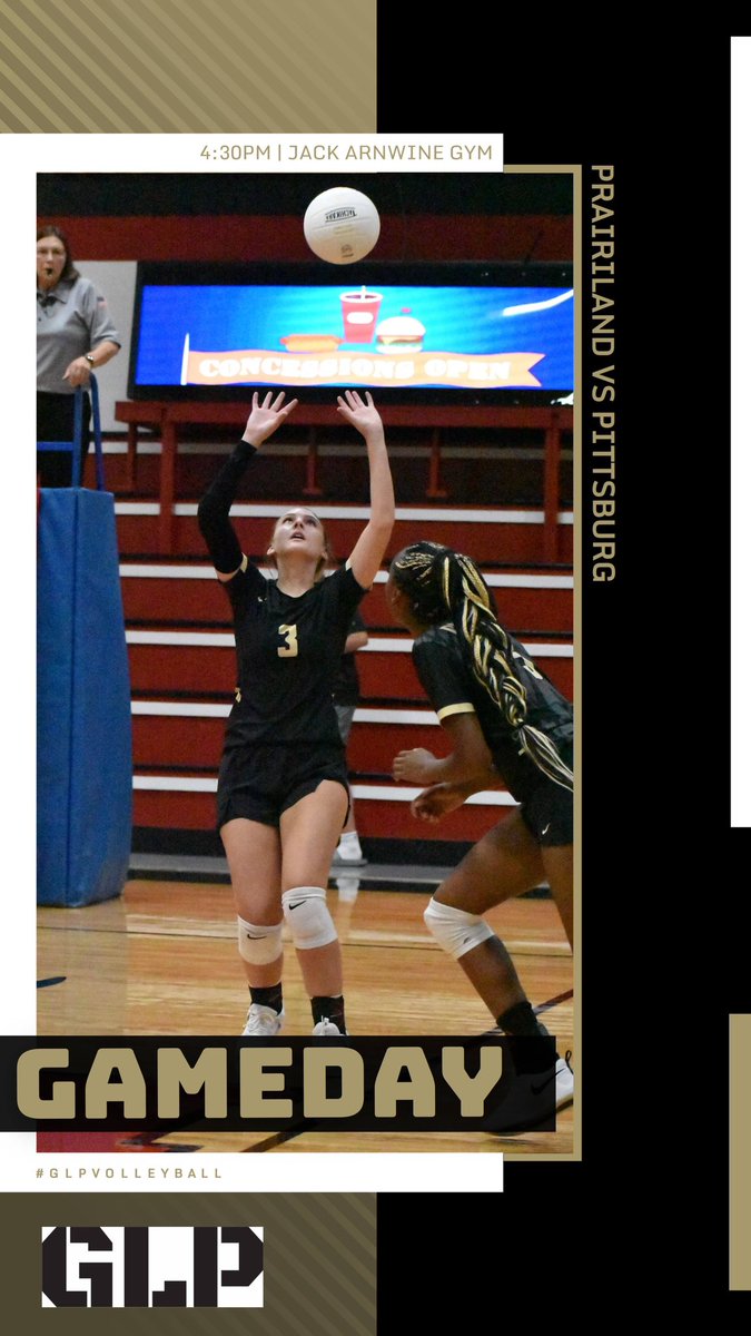 PittLadyPirates's tweet photo. It's Gameday!! GLP Volleyball will be playing against Prairiland at home!! Varsity will start us off at 4:30pm with JV Gold then JV White to follow. Come out and support these ladies!! https://t.co/aLLLhO3pBE