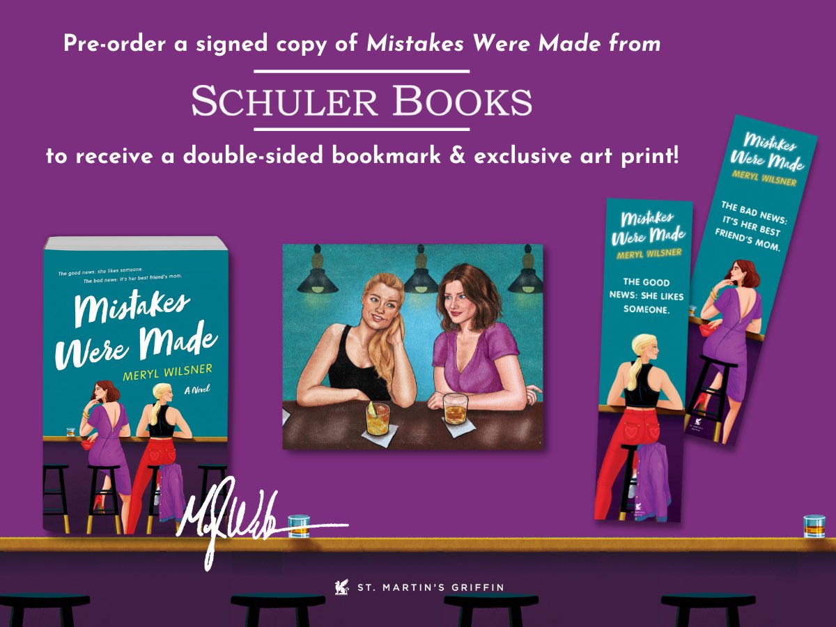 meryl wilsner (they/them) on X: MILF book is here! 🥳🔥🌈 MISTAKES WERE  MADE is about a college senior who accidentally sleeps w/ her friend's mom.  Featuring: 💙💜💖 so many bisexuals 🔥🔥🔥 8.5