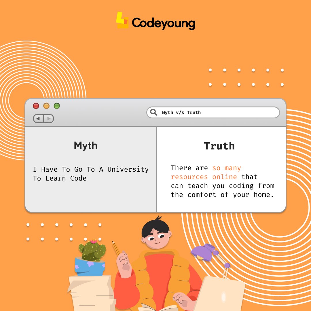 Check out our courses at - codeyoung.com/courses

#codeyoung #coding #codingforkids #startup #edstartup #code
#codingknowledge #programming #programmer #codinglife #coderkids #coder #codingwebsites #programming #programmers #myth #codingmyths