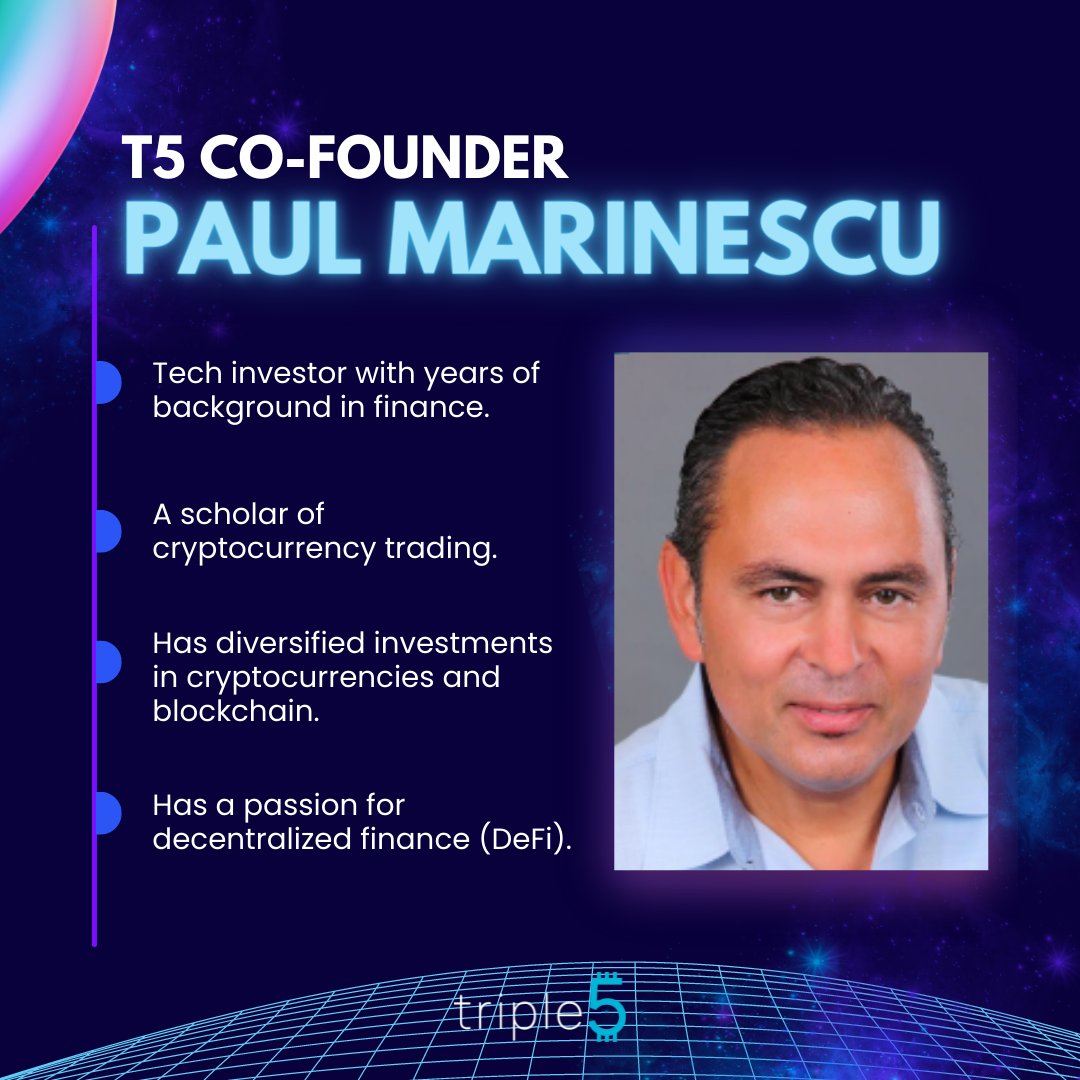 Triple5Token's tweet photo. Meet Triple5 Co-Founder Paul Marinescu #PlayToEarn #Triple5 #T5Token #cryptogames #bitcoingaming #blockchaingames https://t.co/tHg8fIxZk4