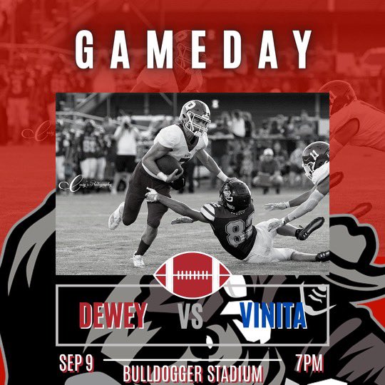Home opener for Bulldogger 🏈🏈🏈 tonight vs. Vinita. 7:00 pm Kickoff!! #BulldoggerAthletics