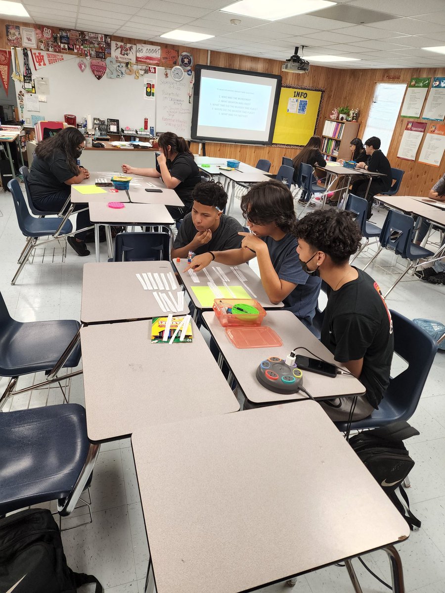 SRHSAVID18's tweet photo. AVID Jrs solved a mystery today. They used collaboration, reading, organization &amp; inquiry to reach their conclusions. The conversations were awesome! #srhsavid #avidrocks #TexanTempo @AVID4College @SamRayburn_HS @VReyes15 @KeonWortham3 https://t.co/4ZewyOE9jj