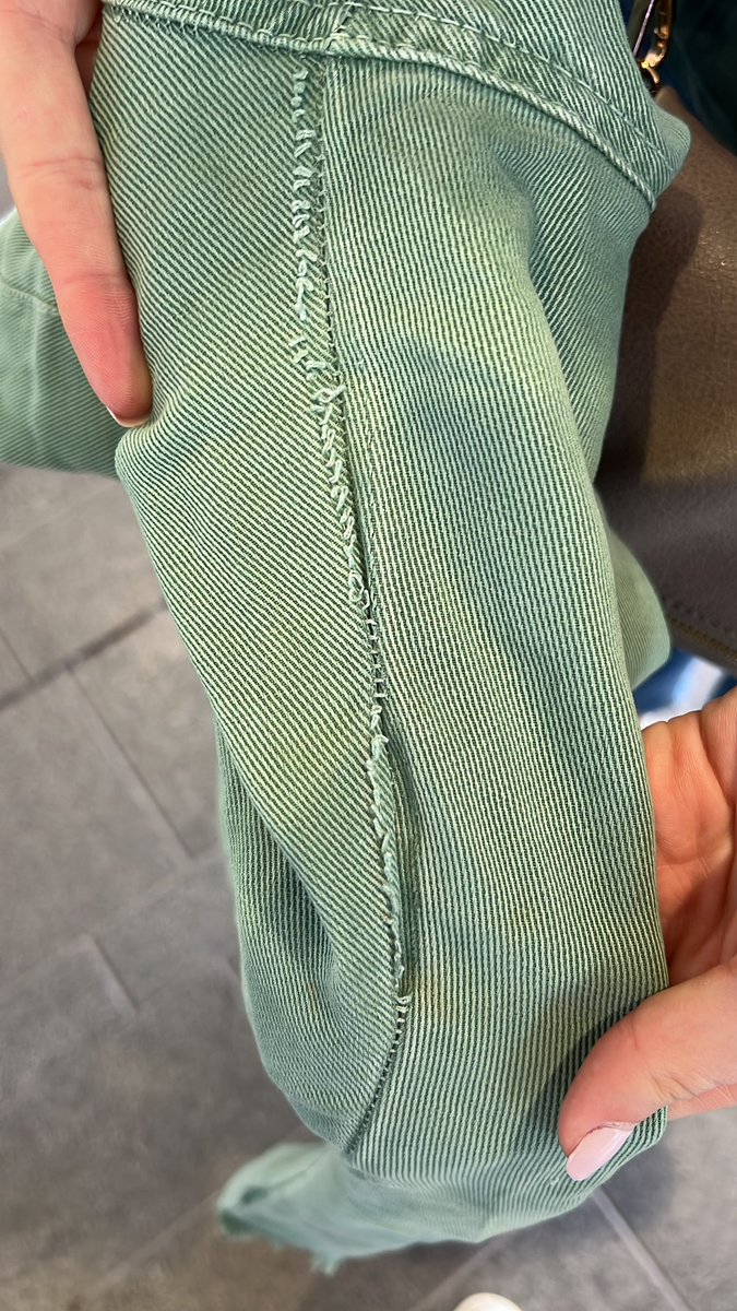MJandSpud's tweet photo. Appalling customer service @ZARA today. Pair of trousers less than a month old, worn less than 5 times and the seams are falling apart but this is apparently an acceptable item and not refundable, because they don’t know ‘how it was done’. Not a Zara shopper anymore! Trash! https://t.co/PN0vVmzLuV