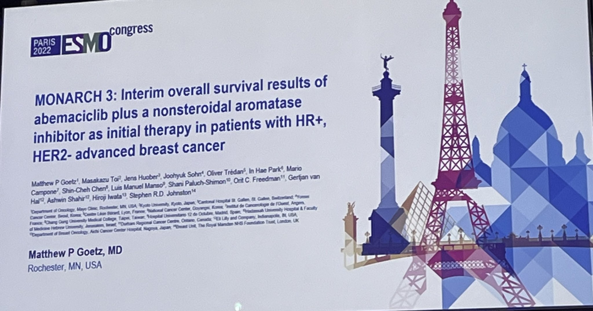ESMO 2022 MONARCH 3 Interim overall survival (OS) results of