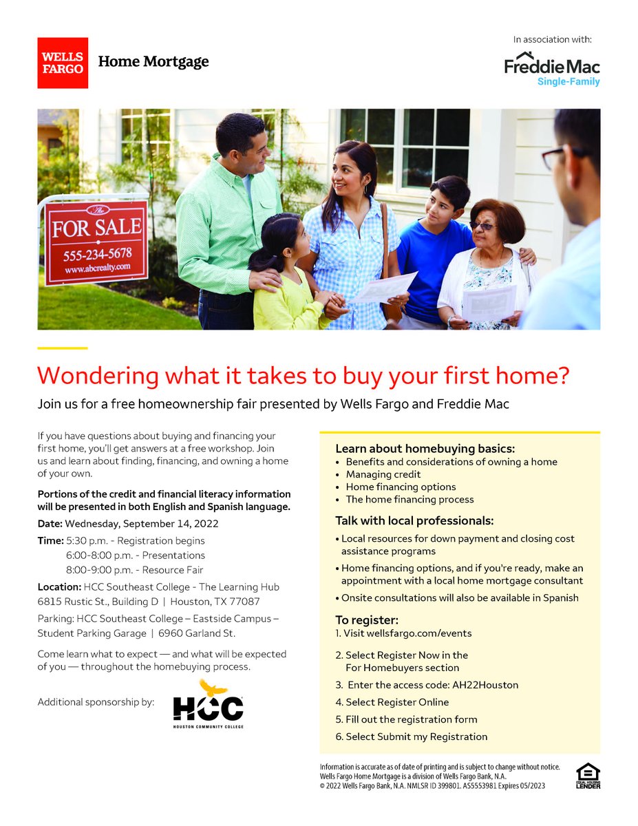 AAMAInspire's tweet photo. Wells Fargo and their partners are hosting a free homeownership fair to help their most deserving communities connect with resources to make homeownership a dream come true. We would love for you to join us and also invite community members to take advantage of this (1/2) https://t.co/hzNceBmPMA