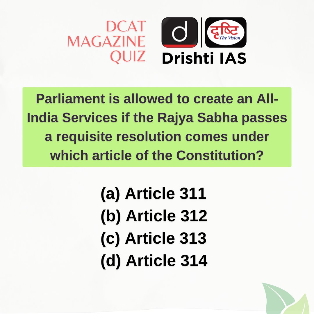 drishtiiaseng's tweet photo. Solutions are in the #DrishtiCurrentAffairs Today (DCAT) magazine.

#DCAT Magazine covers all the three stages of #CSE - Prelims, Mains &amp; Interview.

Subscribe: https://t.co/sQjKosZMv6

#Parliament #ExecutiveBody #IndianPolity #CurrentAffairs #DrishtiIAS #DrishtiIASEnglish https://t.co/0FaUTrojIT