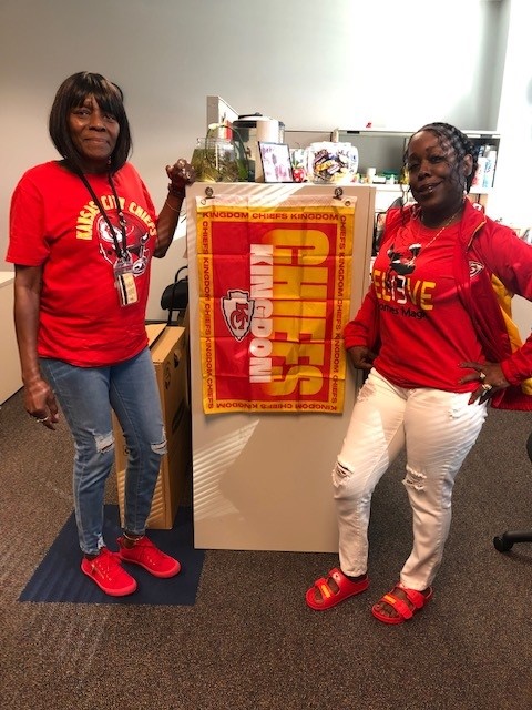KCMOwater's tweet photo. Happy #RedFriday, #KansasCity! Check out our KC Water team sporting their spirit for the @Chiefs. 🏈 What does your Red Friday look like? #ChiefsKingdom https://t.co/PKbCnSfmjF