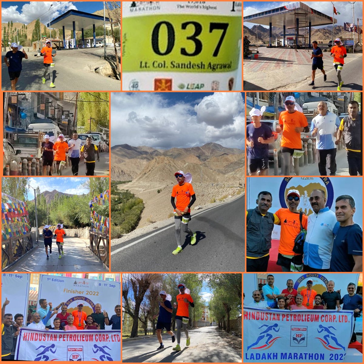 मैराथन दौड़ने के लिए बड़े पैर नहीं, बड़ा हौसला चाहिए~Lt. Col. Sandesh Agrawal does all #HPites proud by competitively finishing mammoth 122 Kms Ladakh Marathon, Worlds highest(17618 ft) Silk Route Ultra KhardungLa Challenge, overcoming challenges of altitude, temprature & terrain