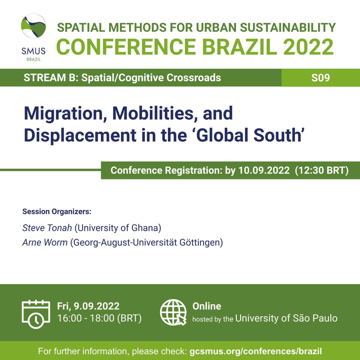 smusbrazil's tweet image. To check the list of sessions and the Program Overview, please visit: gcsmus.org/conferences/br…

#gcsmus #smusbrazil #spatialmethods #spatialmethodsconference #daad #tuberlin #usp #universidadedesaopaulo #fflchusp #sociologiausp #rc33 #urbansustainability #sociology #urbanism