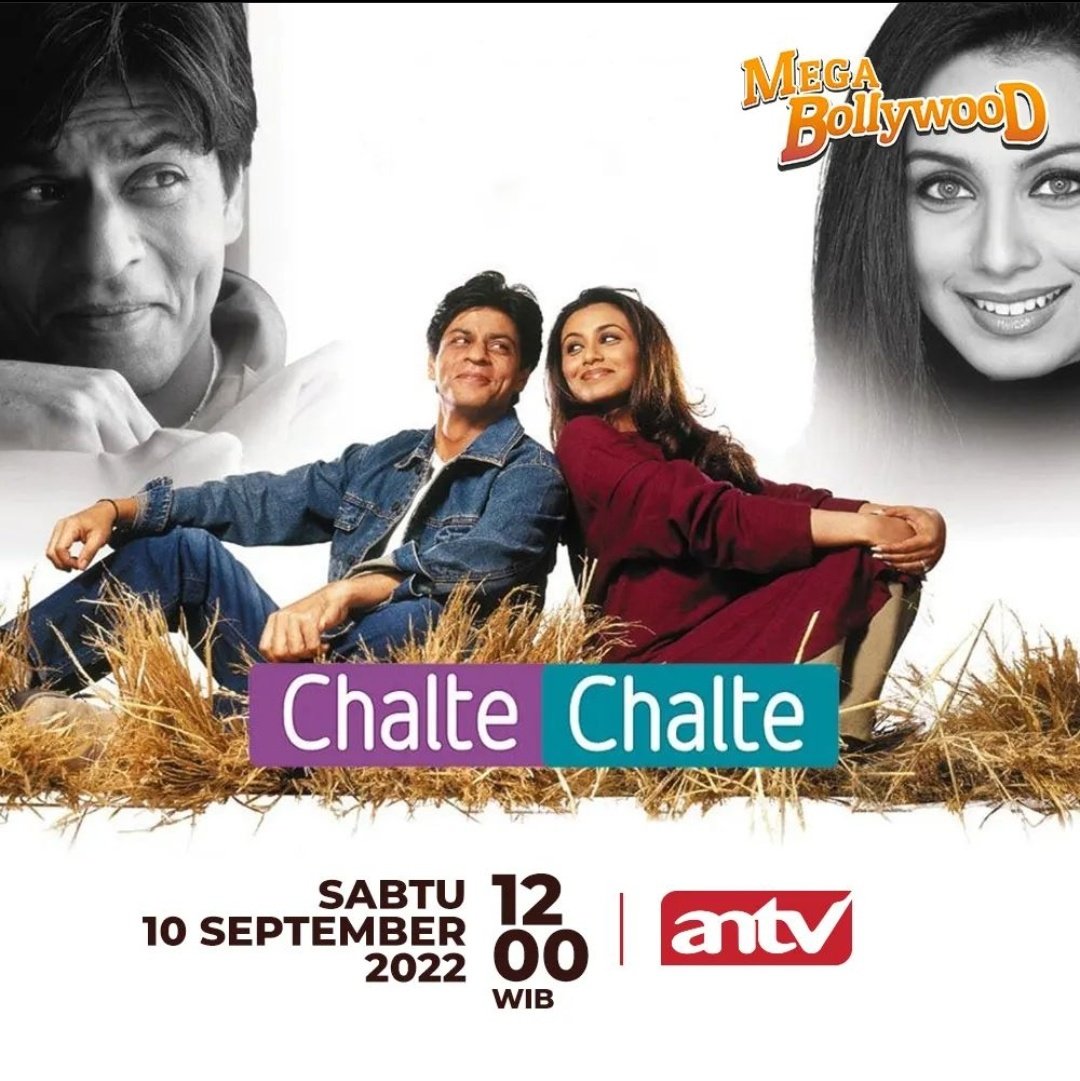 infojdwlbolly's tweet photo. #MegaBollywoodANTV 
#ChalteChalte 
Sabtu,10 September 2022 pkl:12:00 WIB
Dibintangi:
-ShahRukhKhan
-RaniMukerji https://t.co/39u146QKG7
