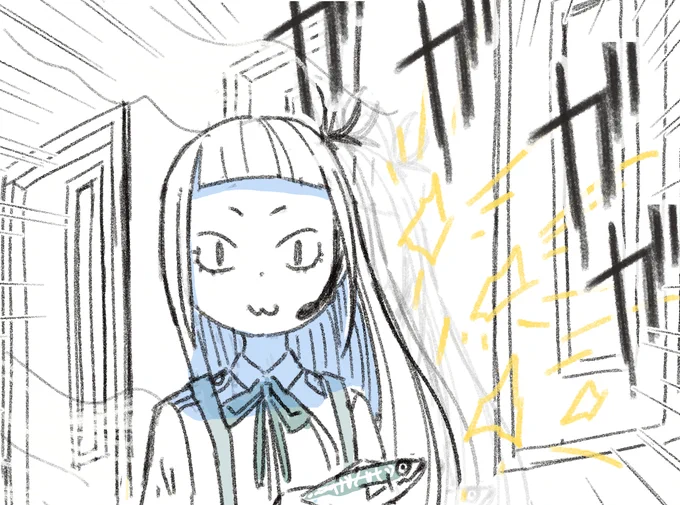 不思議なサバぢからで
マッスィンガンの弾丸をかわす釘ちゃん描いた 