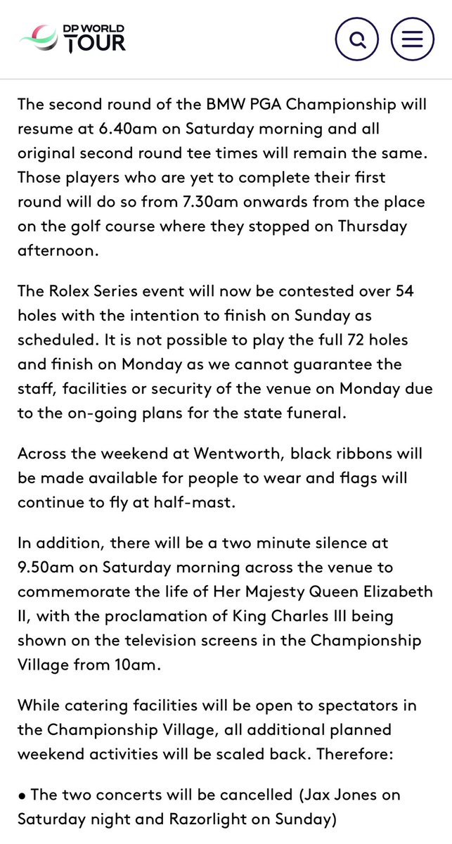 PluggedLiePod's tweet image. THE DP World Tour announces the BMW PGA Championship will now be a 54 hole event. 

Cue the LIV Golf “exhibition” and “there shouldn’t be OWGR points” takes.