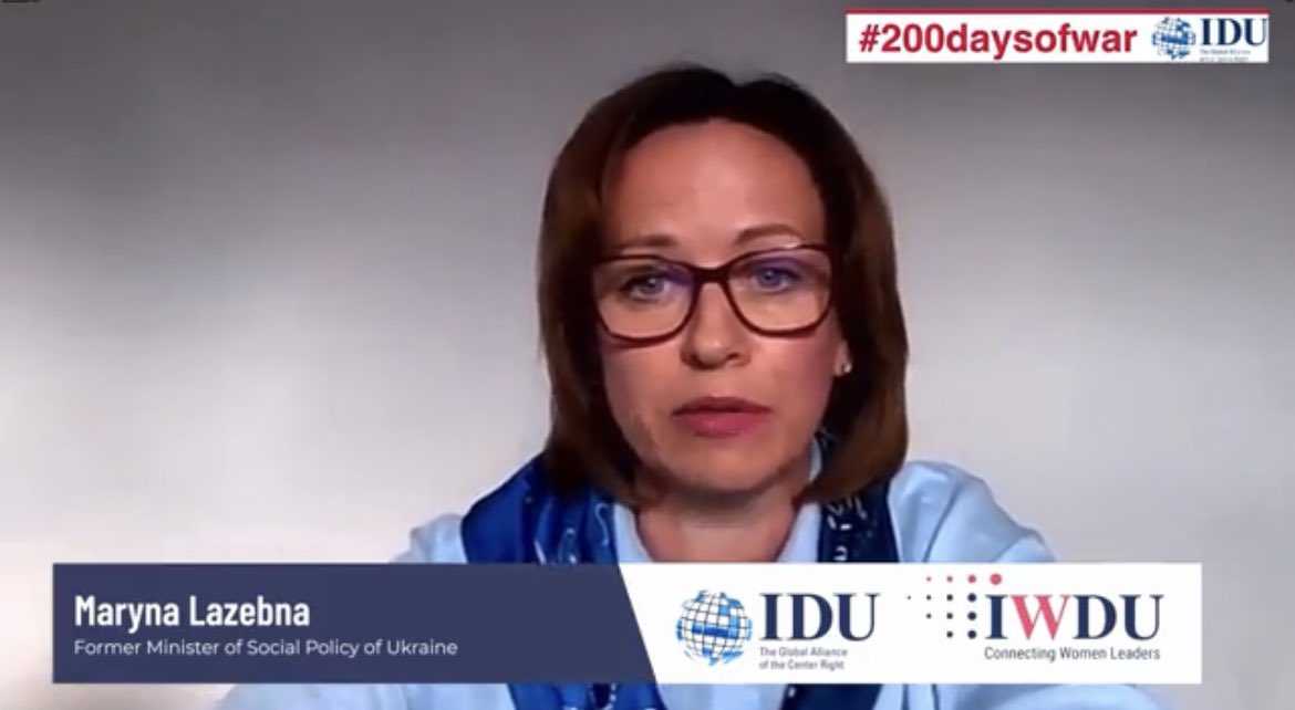 We should use to the fullest extent possible international organisations like the @idualliance to coordinate our actions defending the rights of women during wartime. Thank you Maryna Lazebna for participating in the @iwdu_global event discussing consequences of war in #Ukraine.