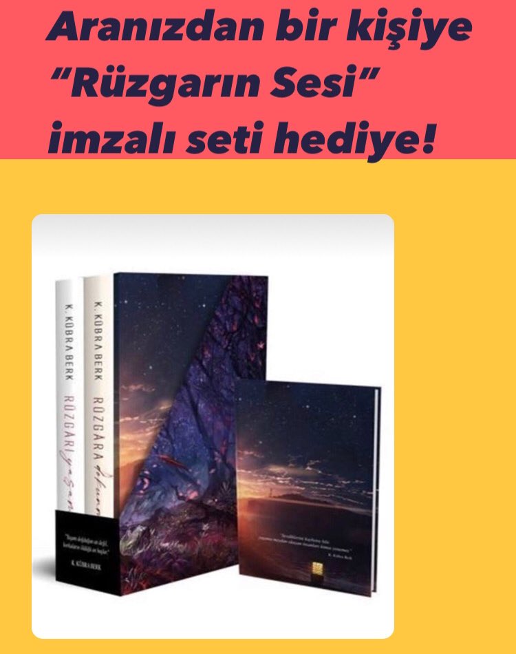 Çekiliş!🌸

Aranızdan bir kişiye “Rüzgarın Sesi” imzalı seti hediye!🥳

🚨Şartlar🚨:

•<a href="/EkinIncisi/">Ekin Borisov 🕸️</a> ve @GunesKarabey hesaplarını takip etmek.

•Tweeti beğenmek.

•Retweet yapmak.

•Katıldım yazmak.
