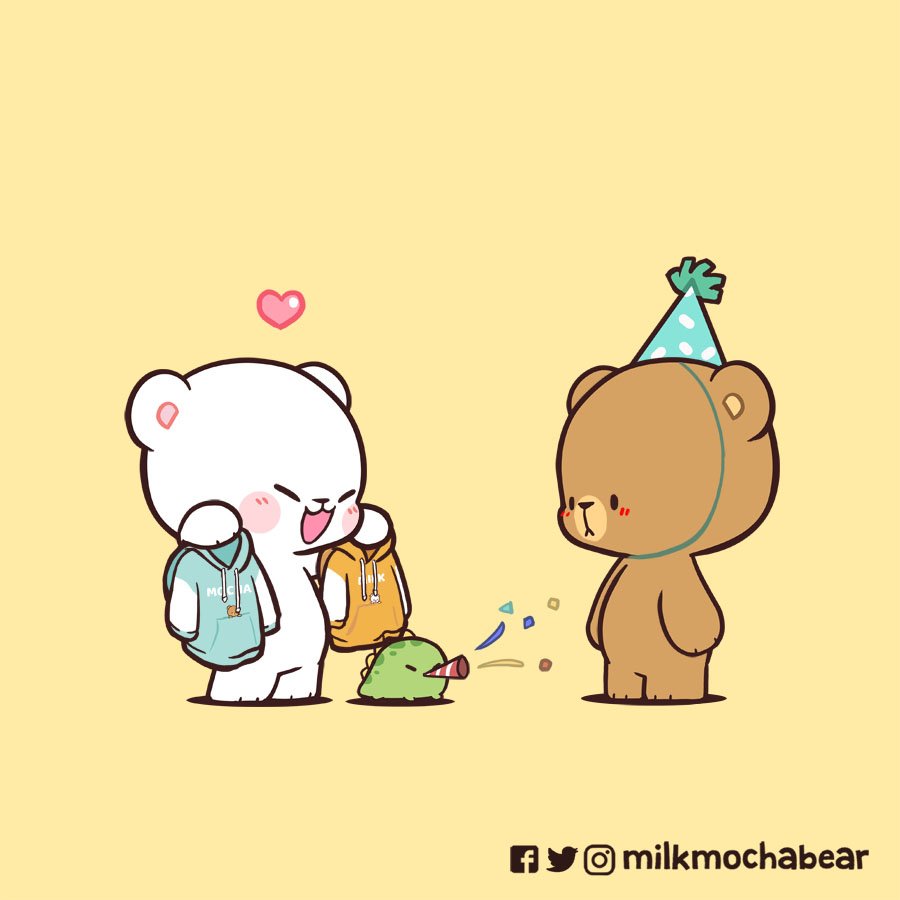 「(1/2) Today is Mocha's birthday~!  」|Milk & Mochaのイラスト