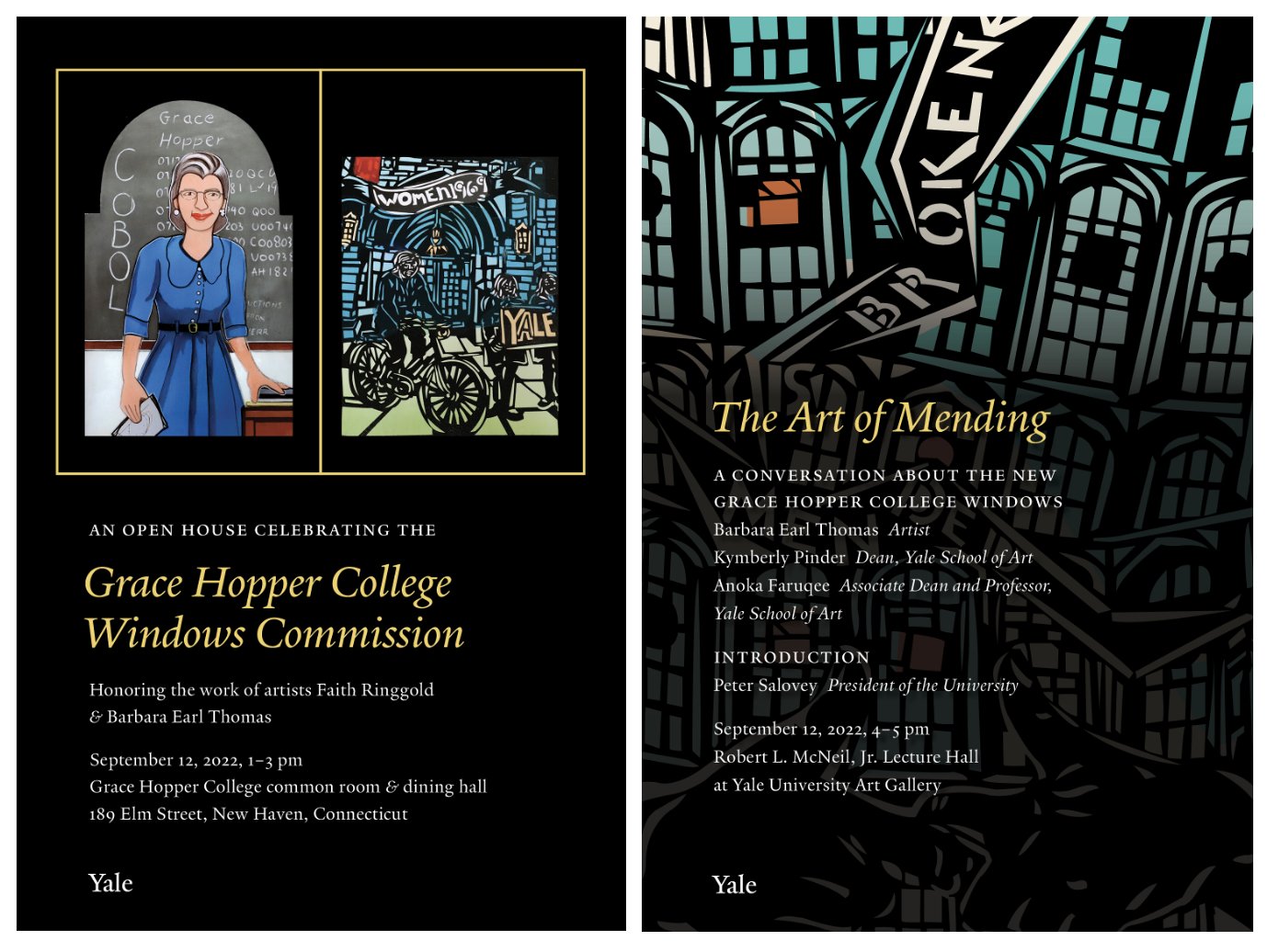 Yale University on X: "On Monday, Sept. 12, Yale will celebrate Grace  Hopper College's 12 new decorative windows in a pair of afternoon events.  View photos and event details here: https://t.co/UkOxKJVVs0 #Yale
