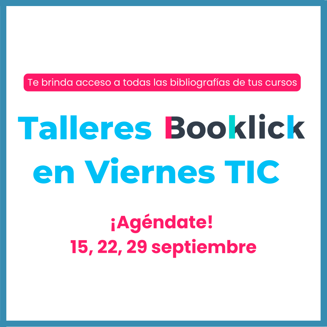 Cedu_Uninorte's tweet photo. #ViernesDeRecomendados ¡No te quedes sin participar en los talleres de Booklick!🌟🧠📚
Con esta herramienta tienes acceso a todas las bibliografías de tus cursos🤗

Comenta un 📕 y te enviaremos el link de acceso a los talleres. 
#Booklick #bibliografia #cedu https://t.co/Io9rOADXY4