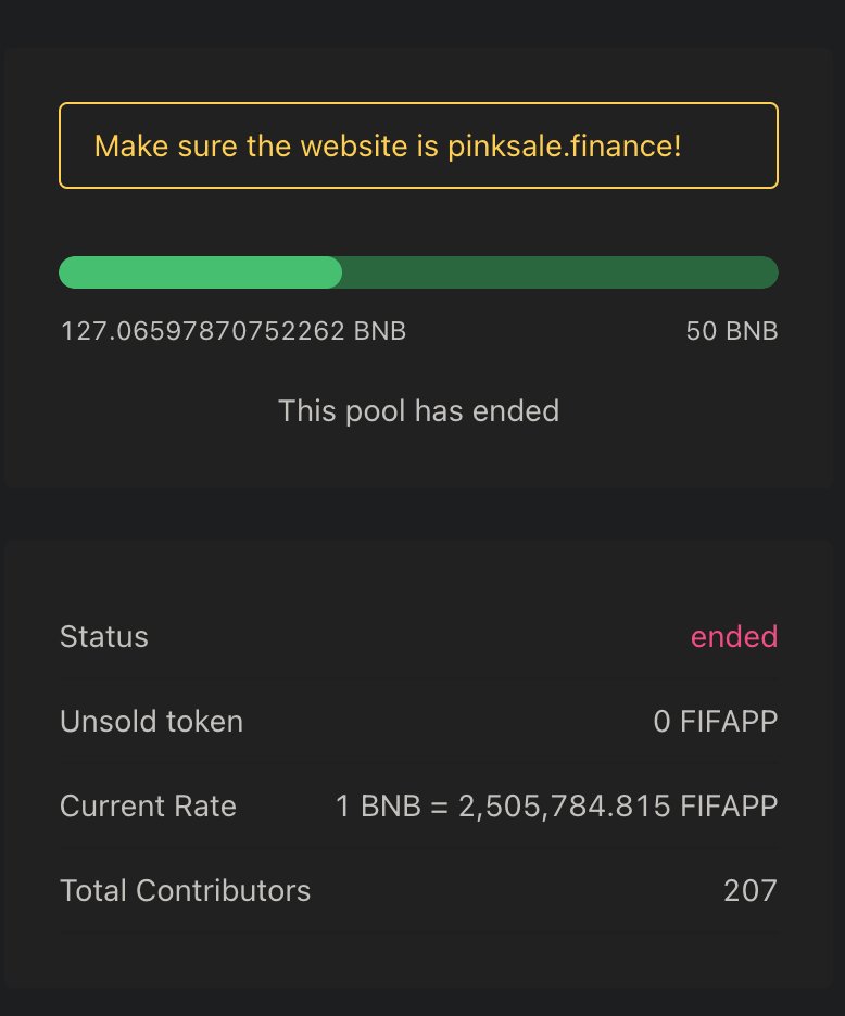 FIFAPP_IO's tweet image. Awesome , really cool

Many thanks to the community for their enthusiastic response.

FIFAPP has risen 2x softcap on Pinksale!

Let's hold on.

👉 Claim FIFAPP token: pinksale.finance/launchpad/0xFd…

#FIFAPP #BSC #SAFU #Audited #KYC #NFTs