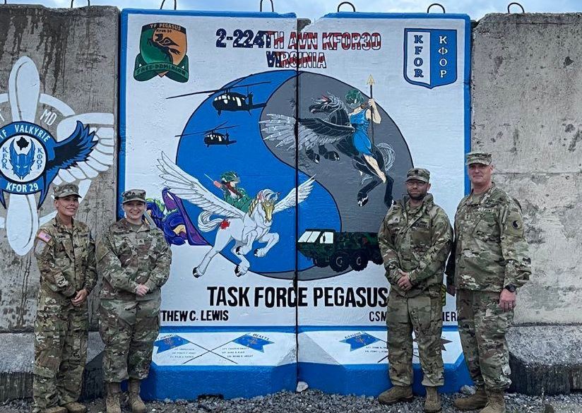 VaNationalGuard's tweet image. Our Task Force Pegasus Soldiers, deployed to Kosovo, added to the t-wall murals on Camp Bondsteel. Congrats to the artists on a job well done!