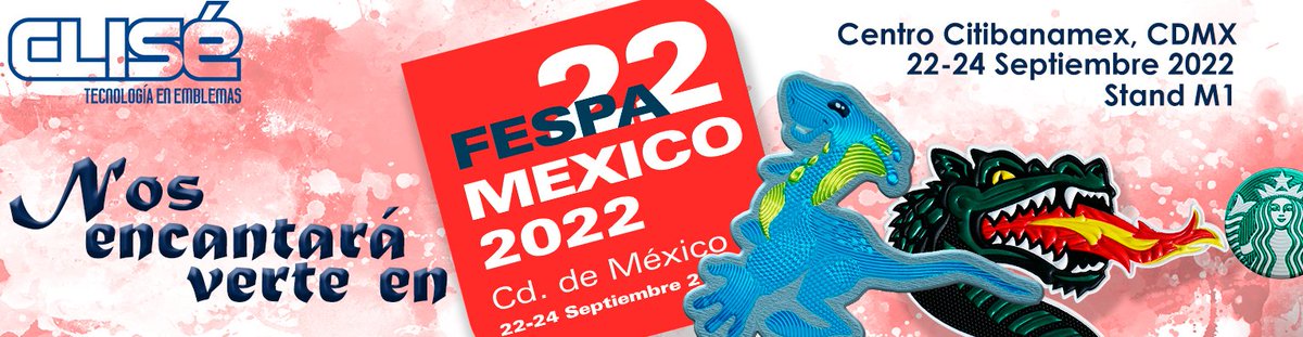 CliseTechnology's tweet image. Del 22 al 24 de septiembre vamos a estar en #FESPA2022 #CDMX #centroCitibanamex para mostrar que hacemos los emblemas/parches en 3D más chingones