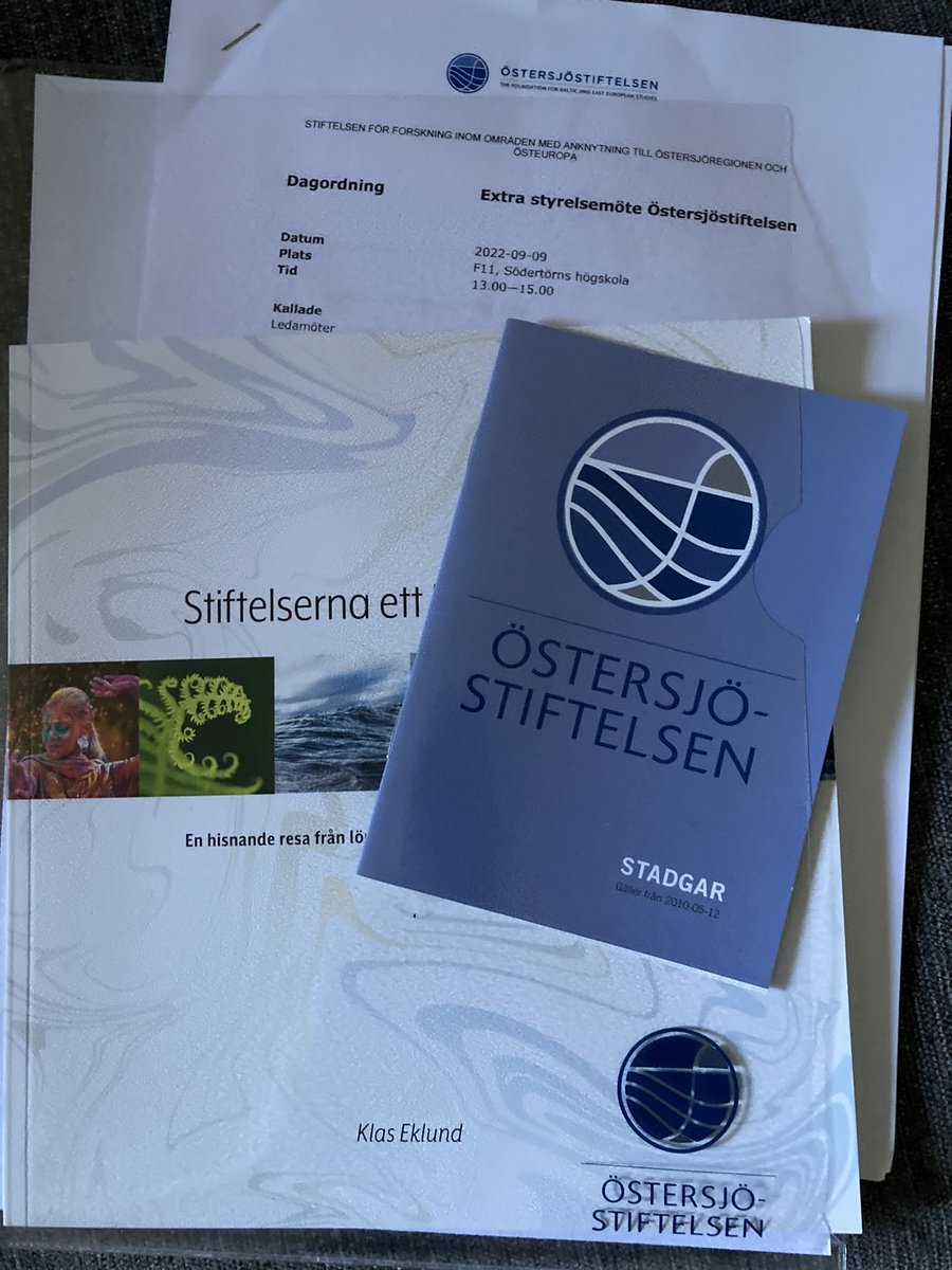 Första riktiga styrelsemötet i Östersjöstiftelsen idag. Flera nya ledamöter bl.a. tidigare kollegan @gvonsydow @SIEPS_Sweden