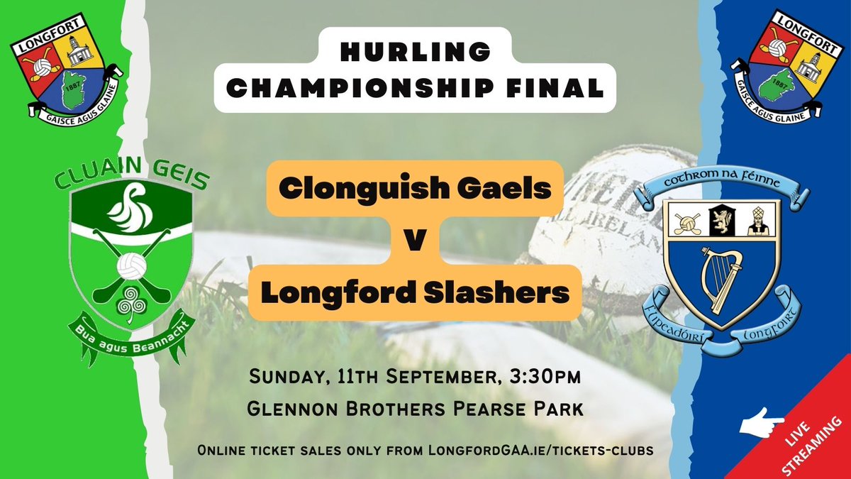 Longford GAA (@officialldgaa) on Twitter photo Longford GAA will be live streaming the County Hurling Championship Final between Clonguish Gaels and Longford Slashers this Sunday (throw-in 3.30pm). The live streaming link costs โฌ10 and can be purchased from bit.ly/3x6Lw7Z <a href="/ClubLongford/">Club Longford</a> <a href="/LDSlashersGAA/">Longford Slashers</a> <a href="/ClonguishGAA/">ClonguishGAA and LGFA</a> Longford GAA will be live streaming the County Hurling Championship Final between Clonguish Gaels and Longford Slashers this Sunday (throw-in 3.30pm). The live streaming link costs โฌ10 and can be purchased from bit.ly/3x6Lw7Z <a href="/ClubLongford/">Club Longford</a> <a href="/LDSlashersGAA/">Longford Slashers</a> <a href="/ClonguishGAA/">ClonguishGAA and LGFA</a>