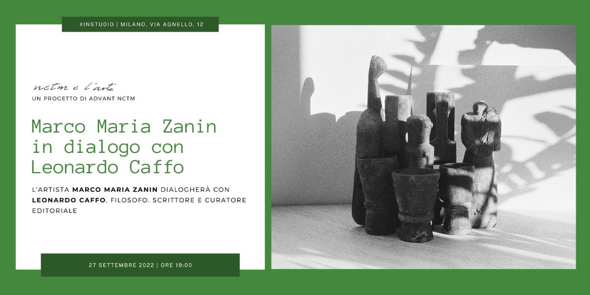 Riprende il #programma di #talk in #presenza dedicato ai protagonisti dell'#ArteContemporanea. #SaveTheDate: #MarcoMariaZanin in dialogo con #LeonardoCaffo
💻talk #InStudio
🗓27 settembre, ore 19
📌nctmelarte.it/talk-zanin-caf…
#nctmelarte #ADVANTNctm #IncontriInStudio
<a href="/LeonardoCaffo/">CAFFO</a>