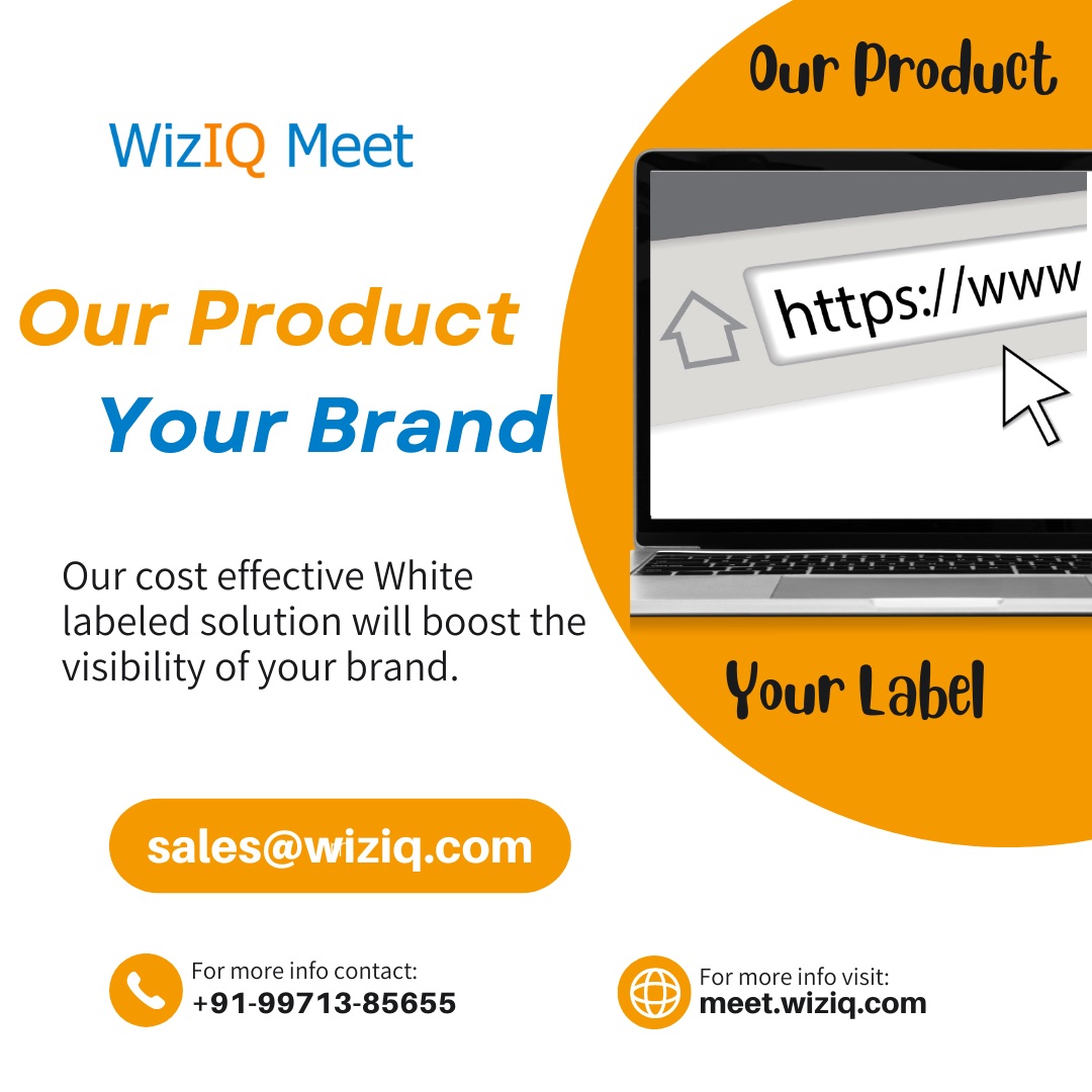 WizIQ's tweet image. White labeling feature live now!  
.
.
.
#WizIQMeet #WebConferencingTool #VideoConferencingTool #WhiteLabelVideoConferencing #BestOnlineMeetingTool #OnlineMeetingTool #WhiteLabelMeetingTool #WhitelabelSolutions #WhiteLabeling #Technology