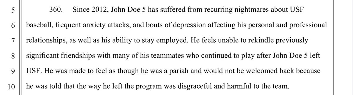 WeSupportCoachG's tweet photo. JOHN DOE 5: has had “nightmares since 2012” and felt “extremely unsafe” and “forced to quit the program” b/c of a coach who “caused life long problems” and “systematically ruined his love for baseball”. 

ALSO JOHN DOE 5: reached out to Coach G on LinkedIn “just to catch up”. https://t.co/jRx6BVdKsI