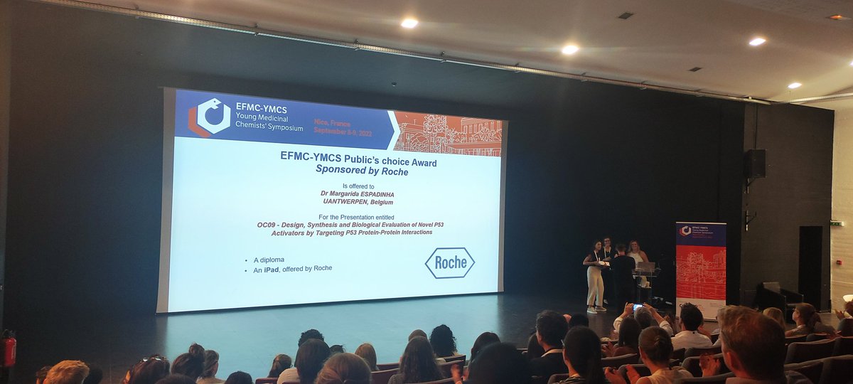 Very proud of <a href="/MargaridaEspad1/">Margarida Espadinha</a> for being awarded <a href="/YoungSciNet/">EFMC Young Scientists Network</a> <a href="/EuroMedChem/">EFMC</a> #EFMCYMCS2 Public's choice. I'm very glad to have shared ideas, knowledge, and partnership during the last 5 years. Congratulations "Maninha"!