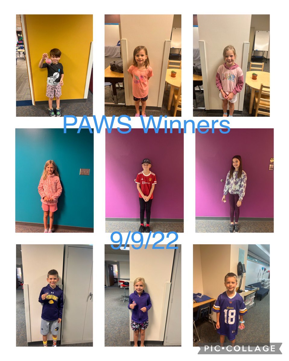 First PAWS winners of the school year!