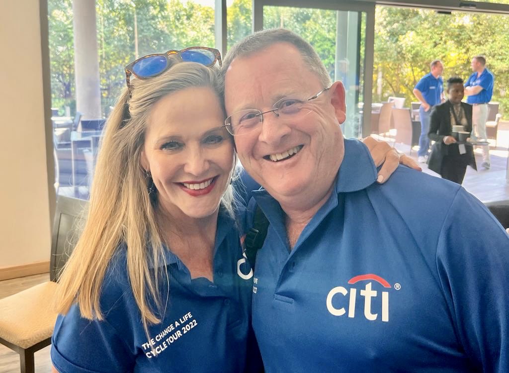 UrsulaDuPlooy's tweet photo. Celebrating our 14th Citi Change a life cycle tour. Welcome to our 21 newbies. ⁦@Citibank⁩ ⁦@DSV_ZA⁩ ⁦@AlbeGeldenhuys⁩ https://t.co/ZRpPP9kcWb