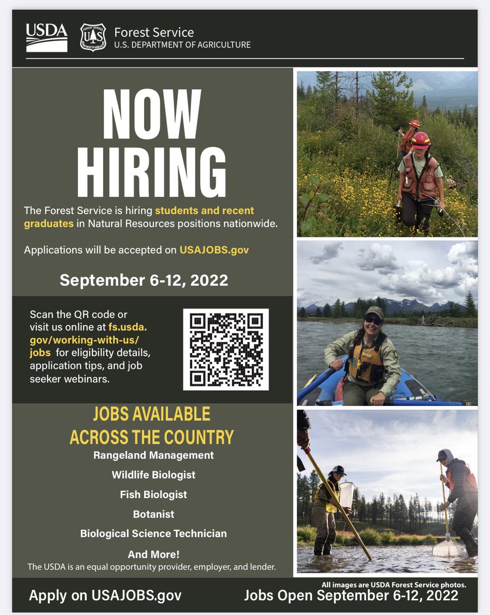 Looking for job and internship opportunities? Drop by the SSC from 11-2 to speak with Forest Service! #umes