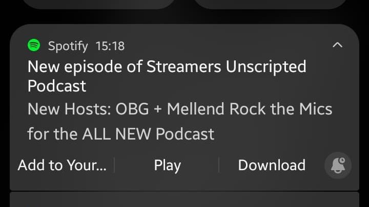 supontwitch's tweet photo. Did you get the noti?
Last weeks Episode is on Spotify and Apple Music.... What ya waiting for? Just search Streamers Unscripted on your preferred platform π€π§π
@oldbaldg @mellendlive #TeamOBG #podcastsofinstagram #streamersunscripted #streamersunscriptedpodcast https://t.co/vis9q1SydI