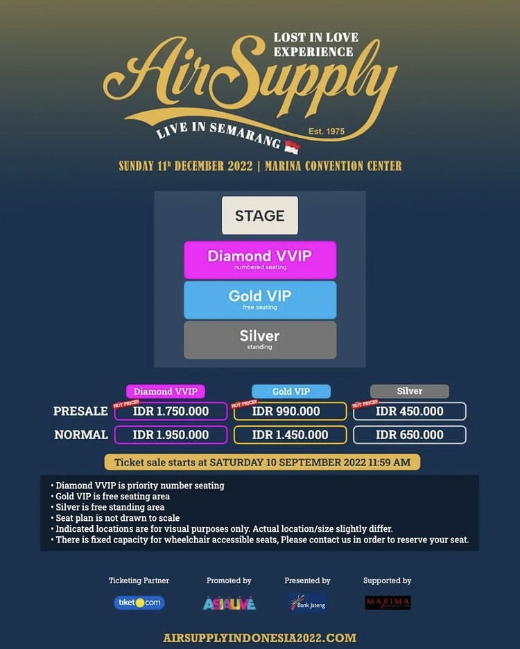 ouserv's tweet image. OPEN JASTIP JASA WAR AIR SUPPLY JAKARTA &amp;amp; SEMARANG 

❗️Fee: 100k/tiket
❗️Booking slot: 25k/tiket
❗️Pakai data pribadi pembeli
❗️Payment langsung ke web penjualan tiket

T&amp;amp;C dan testi bisa cek pinned!
Book slot di bit.ly/ouserv-airsupp… atau klik link di bio

wts