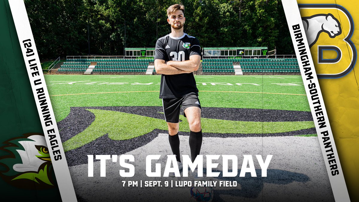 Life Running Eagles (@lifeuathletics) on Twitter photo IT'S GAME DAY!!
Your No. 24 <a href="/LifeUMSOC/">Life U Men's Soccer</a> team looks to stay perfect on the season tonight in their home opener against Birmingham-Southern! The game is set to start at 7 PM with live stats and video linked below!
π: bit.ly/3QwmVjC
πΊ: bit.ly/3BpixyF IT'S GAME DAY!!
Your No. 24 <a href="/LifeUMSOC/">Life U Men's Soccer</a> team looks to stay perfect on the season tonight in their home opener against Birmingham-Southern! The game is set to start at 7 PM with live stats and video linked below!
π: bit.ly/3QwmVjC
πΊ: bit.ly/3BpixyF
