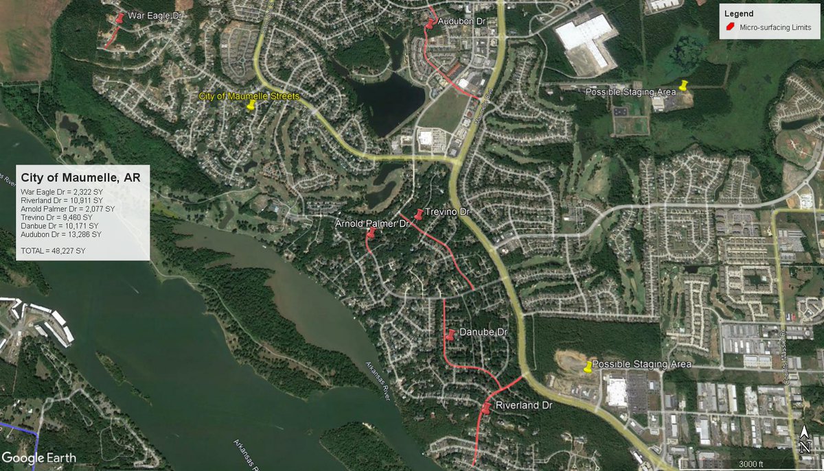 🚧NOTICE: Starting Monday September 12th and Monday September 19th the street resurfacing projects are set to begin on:
Riverland Drive
War Eagle Drive
Arnold Palmer Drive
Trevino Drive
Danube Drive
Audubon Drive
For more info, visit Maumelle.org