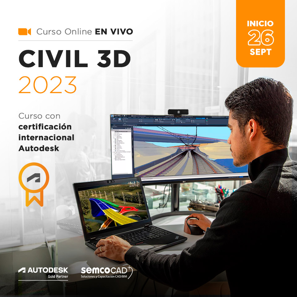 SemcoCAD's tweet photo. ¡Conviértete en un experto en #AutoCADCivil3D! Potencia tus habilidades en modelado 3D

👉 Contáctate con un asesor: https://t.co/LUbRDsd5n5  

✅ Inicio de clases: 26 de septiembre
✅ Modalidad: ON-LINE https://t.co/YoyCTElBF3