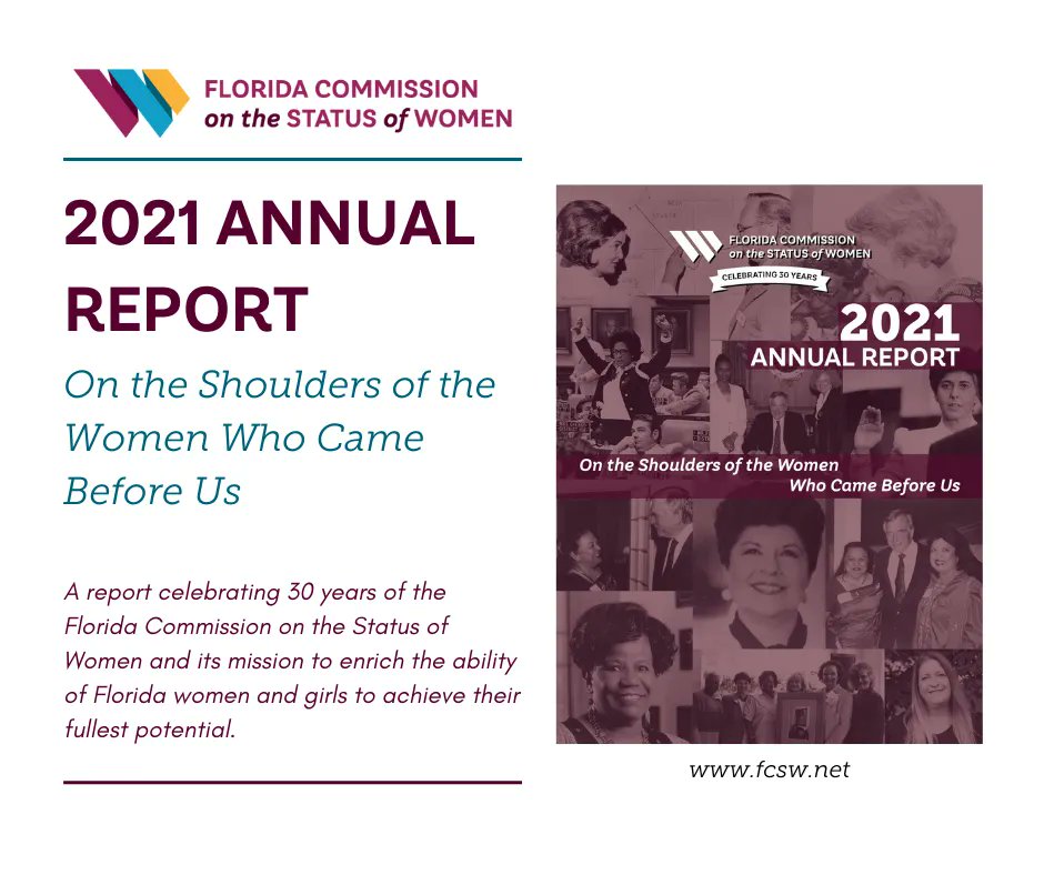 flacsw's tweet photo. Read all about us! Catch up with the Commission and the status of Florida women with our 2021 Annual Report at https://t.co/aOCrfSJ1lr https://t.co/J1bjJwyh4d