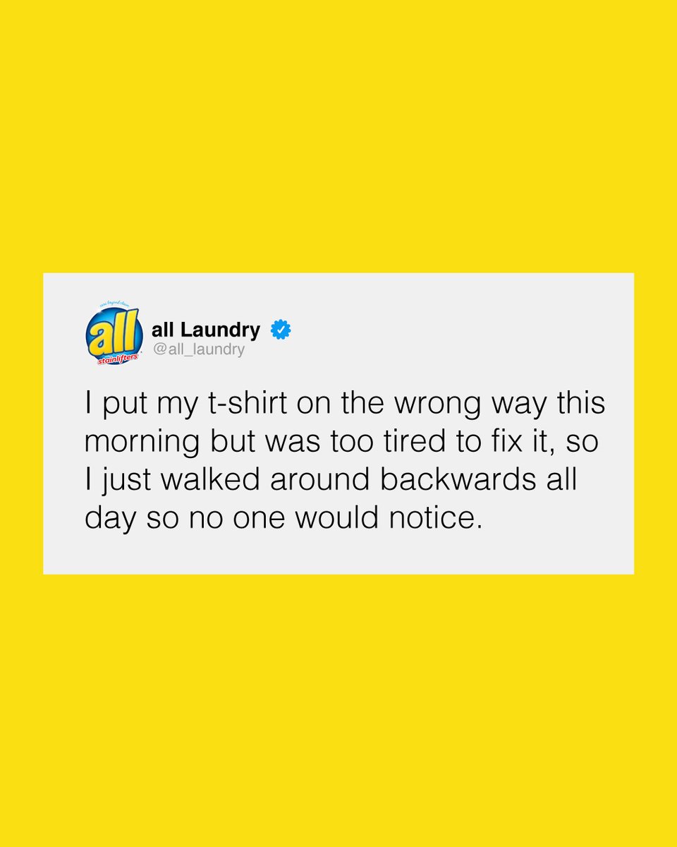 Life moves in ALL directions. We got your back (and your front… and your sleeves, too). Ever find out later that you put a garment on incorrectly? Share below!

#reversible #tooearlyforthis #workclothes
#comecleantweet #alllaundry #laundrystories