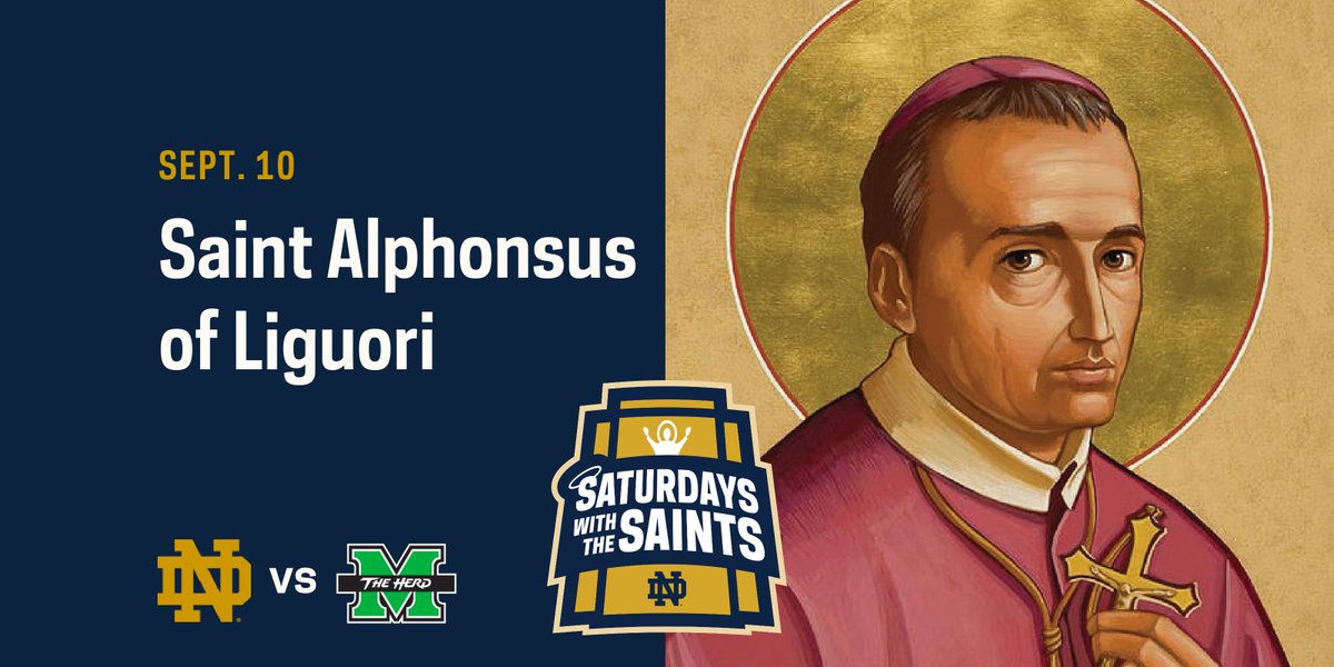 McGrathND's tweet photo. Before the game tomorrow, join us in Andrews Auditorium in Geddes Hall at 10:30 a.m., to learn about #SaintAlphonsus of Liguori!

#Catholicsaints #GoIrish https://t.co/AKRQfgg6cu